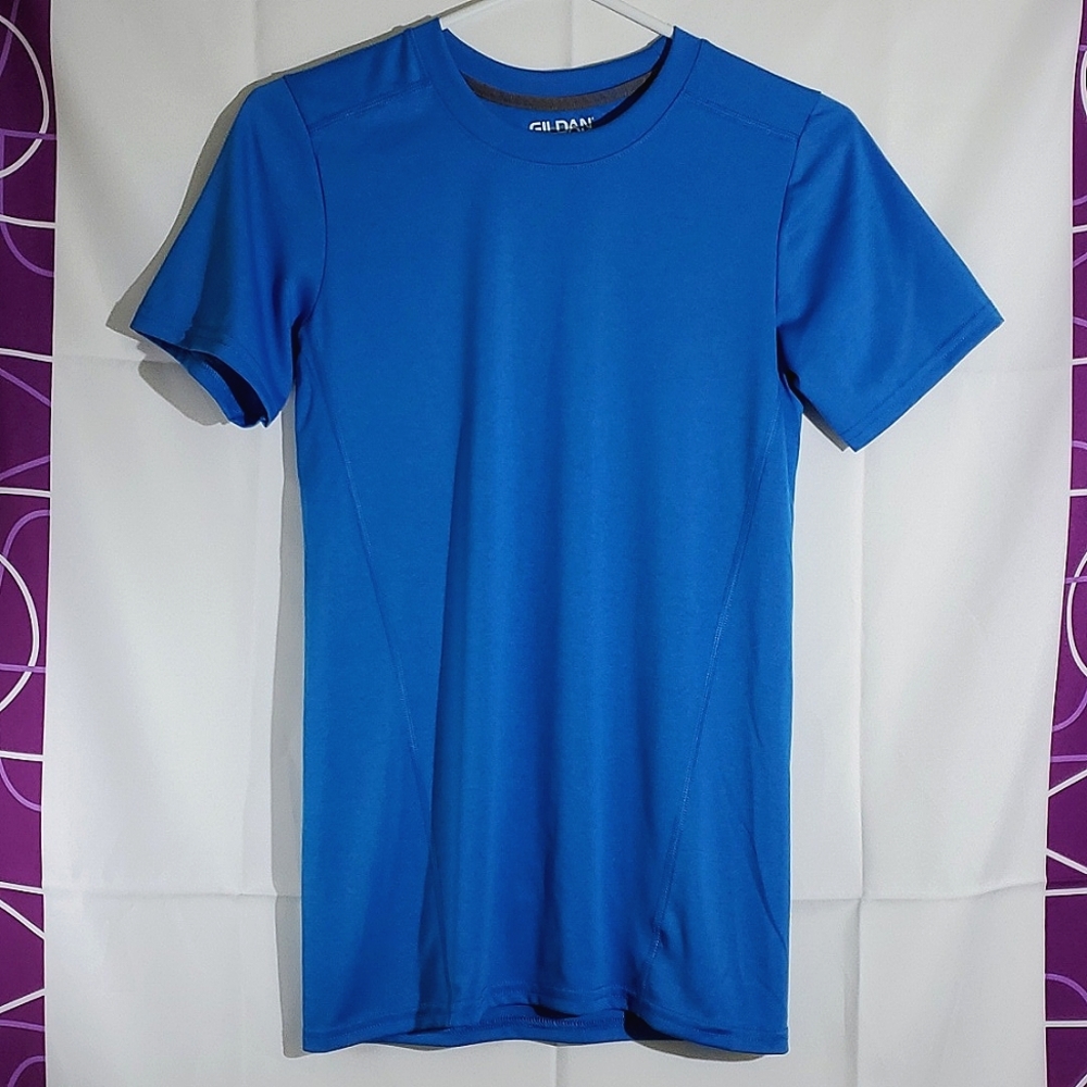 Gildan Blue Men's 100% Polyester Athletic T-Shirt - Size XSmall
